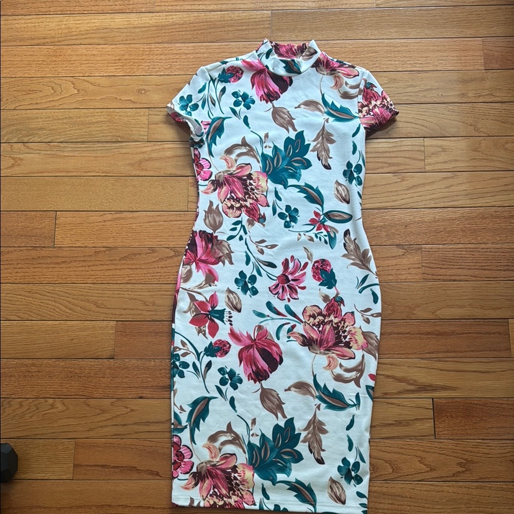 Floral Midi Dress - bodycon